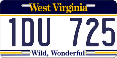 WV license plate 1DU725