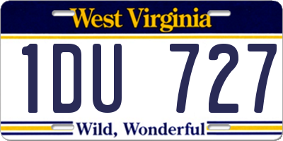 WV license plate 1DU727