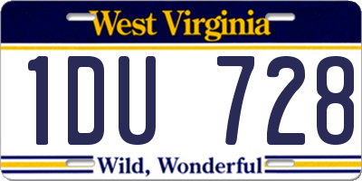 WV license plate 1DU728