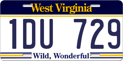 WV license plate 1DU729