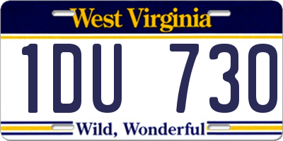 WV license plate 1DU730