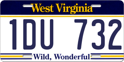 WV license plate 1DU732