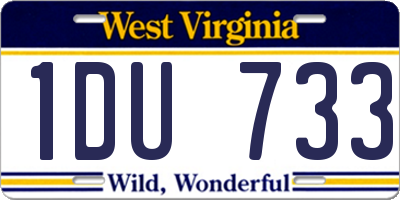 WV license plate 1DU733
