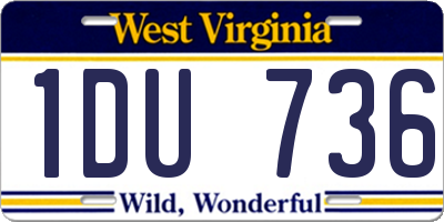 WV license plate 1DU736
