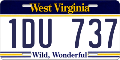 WV license plate 1DU737