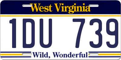 WV license plate 1DU739