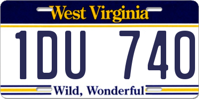 WV license plate 1DU740