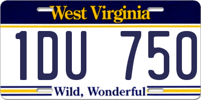 WV license plate 1DU750