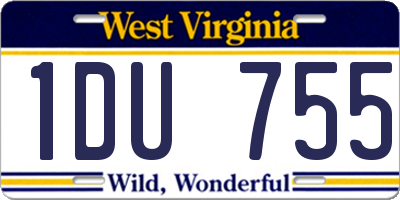 WV license plate 1DU755