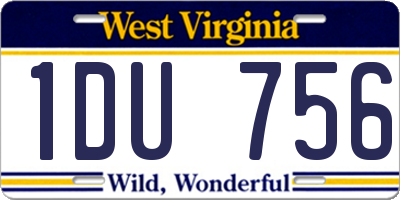WV license plate 1DU756