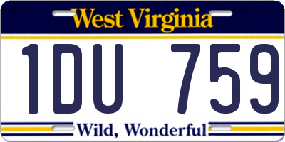 WV license plate 1DU759