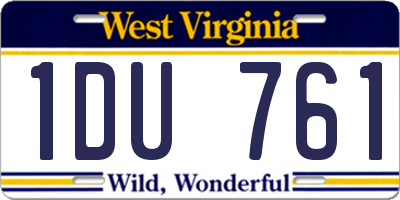 WV license plate 1DU761