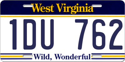 WV license plate 1DU762