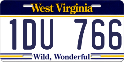 WV license plate 1DU766