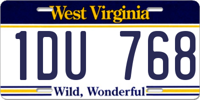 WV license plate 1DU768