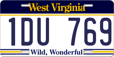 WV license plate 1DU769
