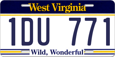 WV license plate 1DU771