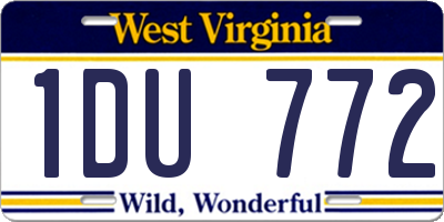WV license plate 1DU772