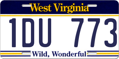 WV license plate 1DU773