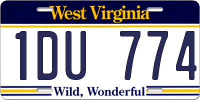 WV license plate 1DU774