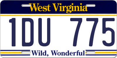 WV license plate 1DU775