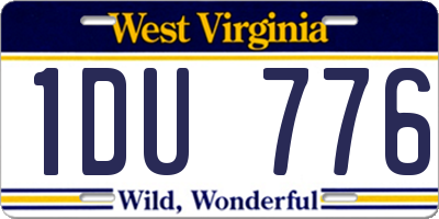 WV license plate 1DU776