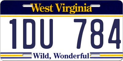 WV license plate 1DU784