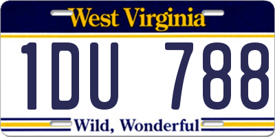 WV license plate 1DU788