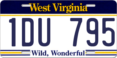 WV license plate 1DU795