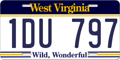 WV license plate 1DU797