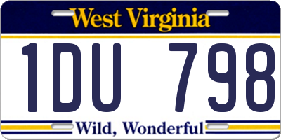 WV license plate 1DU798