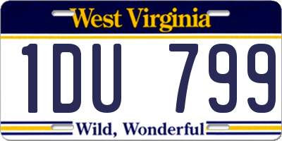 WV license plate 1DU799
