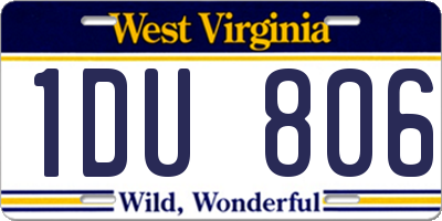 WV license plate 1DU806