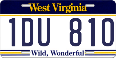 WV license plate 1DU810