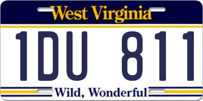 WV license plate 1DU811