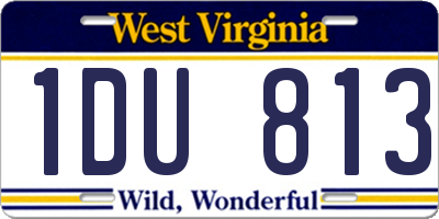 WV license plate 1DU813