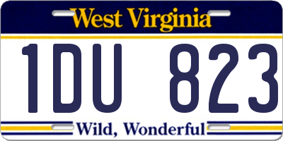 WV license plate 1DU823