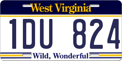 WV license plate 1DU824