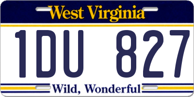 WV license plate 1DU827