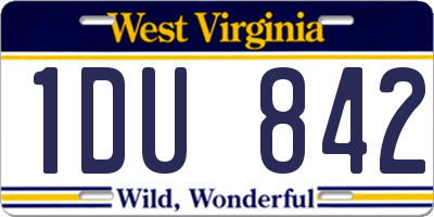 WV license plate 1DU842