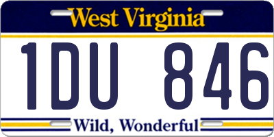 WV license plate 1DU846