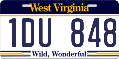 WV license plate 1DU848