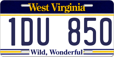 WV license plate 1DU850