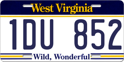 WV license plate 1DU852