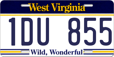 WV license plate 1DU855