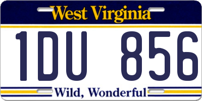 WV license plate 1DU856