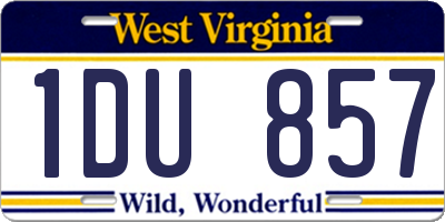 WV license plate 1DU857