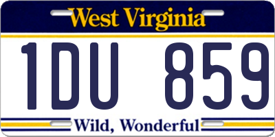 WV license plate 1DU859