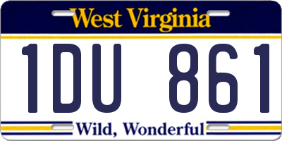 WV license plate 1DU861