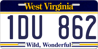 WV license plate 1DU862